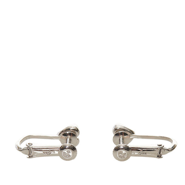 Pt850 プラチナ ダイヤ0.16ct ハート イヤリング レディース 【中古】