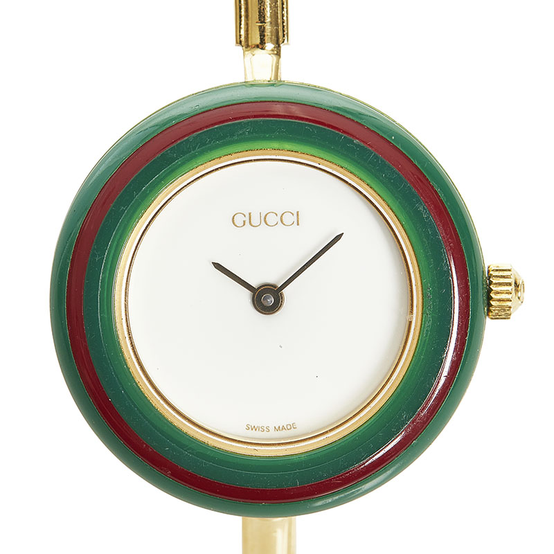 グッチ チェンジベゼル 腕時計 11/12.2 クオーツ ホワイト文字盤 メッキ レディース GUCCI 【中古】