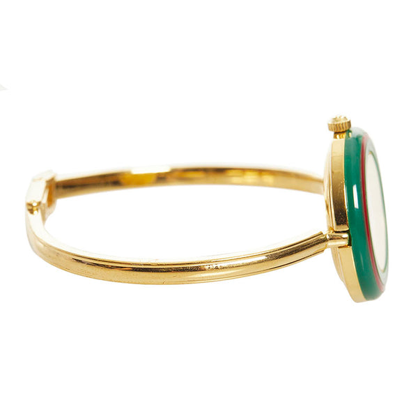 グッチ チェンジベゼル 腕時計 11/12.2 クオーツ ホワイト文字盤 メッキ レディース GUCCI 【中古】