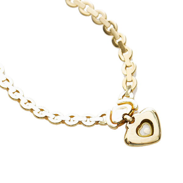 ショパール ハッピーハート ダイヤ ネックレス ピアス セット K18YG イエローゴールド レディース Chopard 【中古】