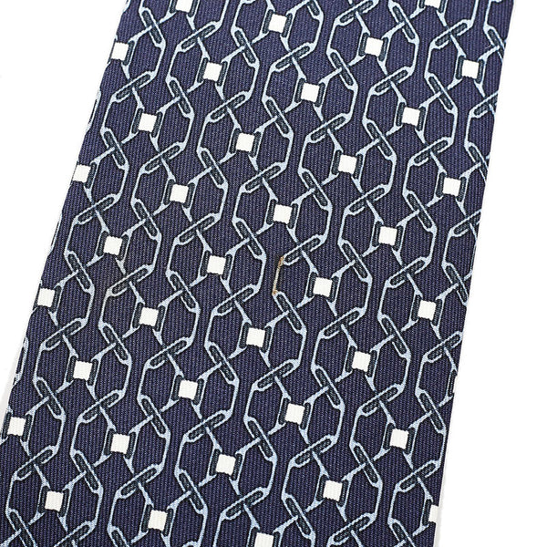 エルメス ネクタイ ネイビー シルク メンズ HERMES 【中古】