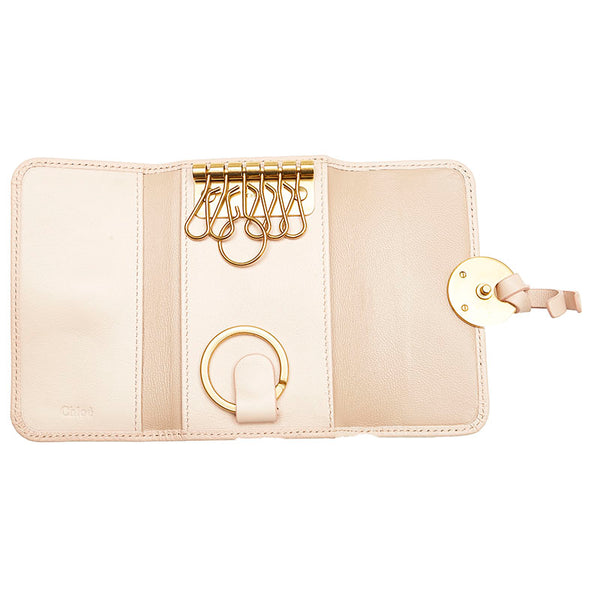 クロエ インディ 6連 キーケース ピンク レザー レディース Chloe 【中古】