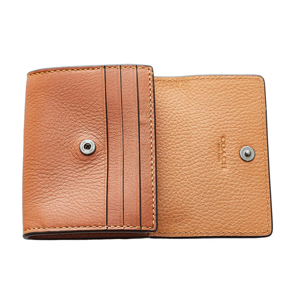 コーチ ロゴ型押し カードケース コインケース ブラウン レザー レディース COACH 【中古】