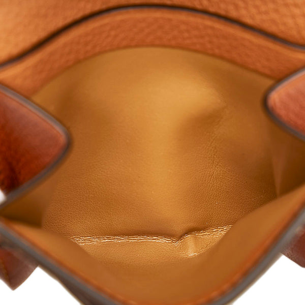 コーチ ロゴ型押し カードケース コインケース ブラウン レザー レディース COACH 【中古】