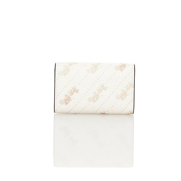 コーチ ホースアンドブリッジ 馬車柄 キーケース ホワイト PVC レザー レディース COACH 【中古】