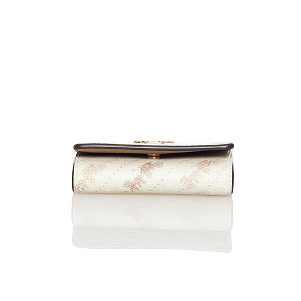 コーチ ホースアンドブリッジ 馬車柄 キーケース ホワイト PVC レザー レディース COACH 【中古】
