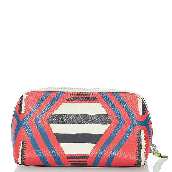 コーチ ポーチ 53216 レッド ブルー ブラック ホワイト マルチカラー PVC レディース COACH 【中古】