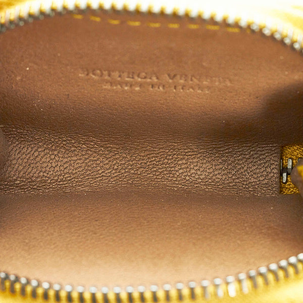ボッテガヴェネタ イントレチャート チャーム ミニポーチ グリーン レザー レディース BOTTEGAVENETA 【中古】