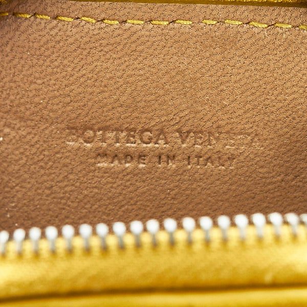 ボッテガヴェネタ イントレチャート チャーム ミニポーチ グリーン レザー レディース BOTTEGAVENETA 【中古】