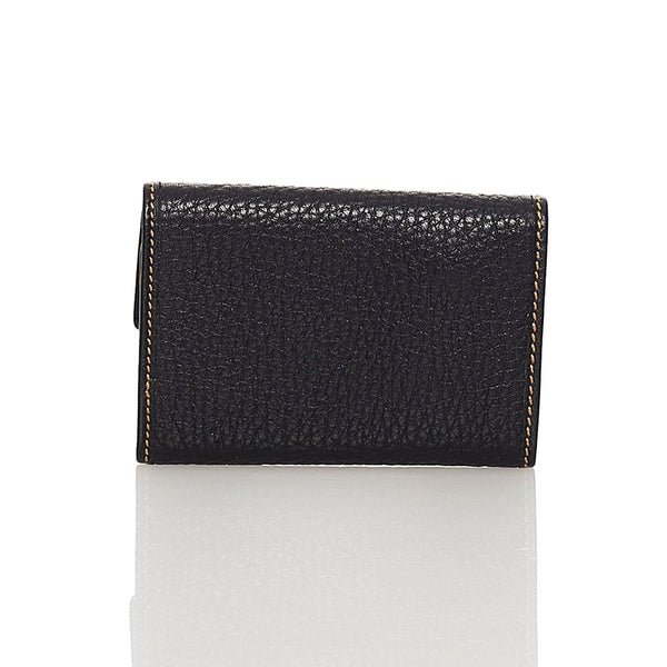 グッチ キーケース ブラック ゴールド レザー レディース GUCCI 【中古】