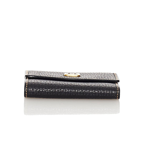 グッチ キーケース ブラック ゴールド レザー レディース GUCCI 【中古】