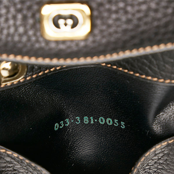 グッチ キーケース ブラック ゴールド レザー レディース GUCCI 【中古】