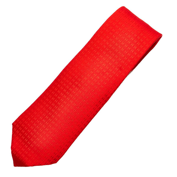 エルメス ネクタイ レッド シルク メンズ HERMES 【中古】