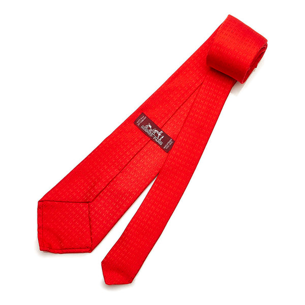 エルメス ネクタイ レッド シルク メンズ HERMES 【中古】