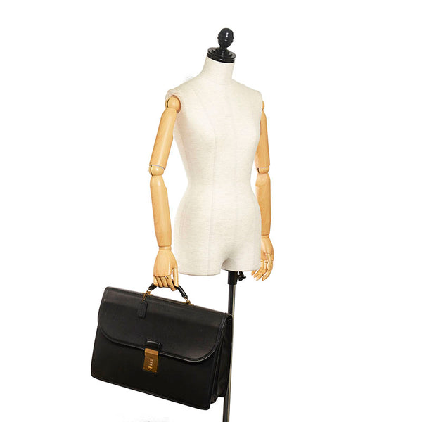 コーチ ビジネスバッグ ブラック レザー メンズ COACH 【中古】