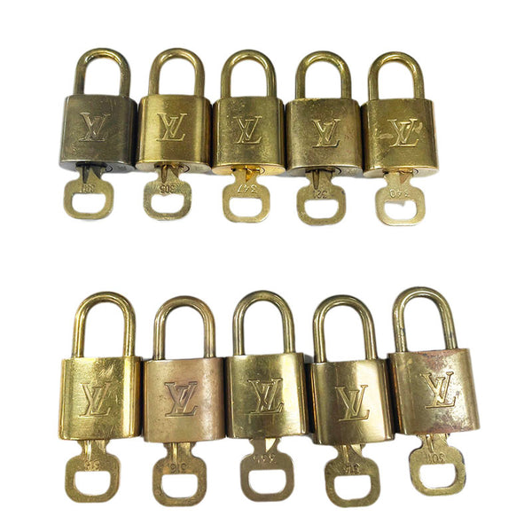 ルイ ヴィトン パドロック 鍵 10個セット パドロック ゴールド メッキ レディース LOUIS VUITTON 【中古】