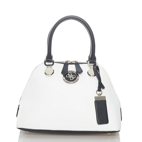 ゲス ハンドバッグ ホワイト ブラック レザー レディース Guess 【中古】