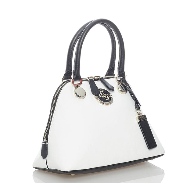 ゲス ハンドバッグ ホワイト ブラック レザー レディース Guess 【中古】