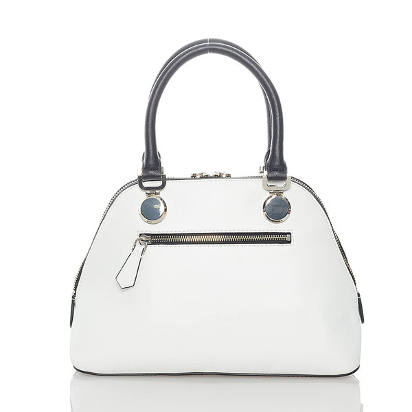 ゲス ハンドバッグ ホワイト ブラック レザー レディース Guess 【中古】
