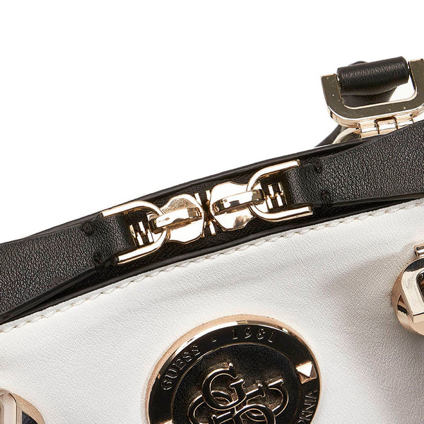 ゲス ハンドバッグ ホワイト ブラック レザー レディース Guess 【中古】