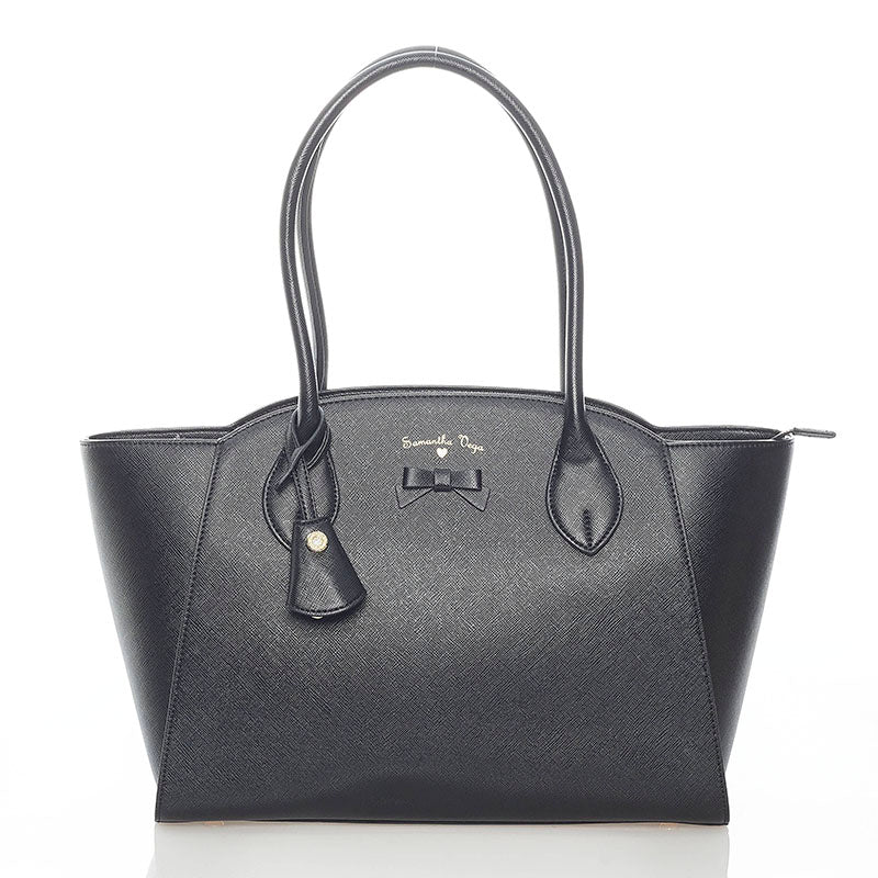 サマンサベガ トートバッグ ブラック レザー レディース Samantha Vega 【中古】