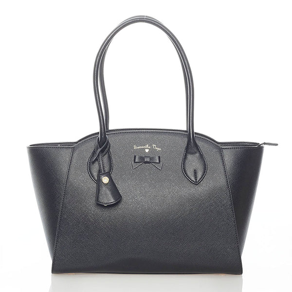 サマンサベガ トートバッグ ブラック レザー レディース Samantha Vega 【中古】