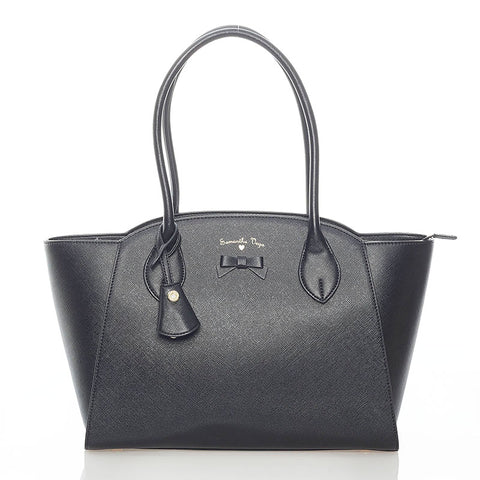 サマンサベガ トートバッグ ブラック レザー レディース Samantha Vega 【中古】