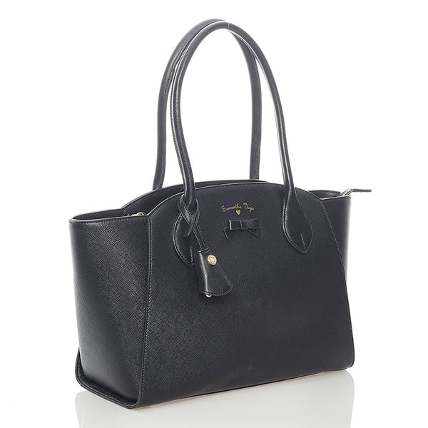 サマンサベガ トートバッグ ブラック レザー レディース Samantha Vega 【中古】