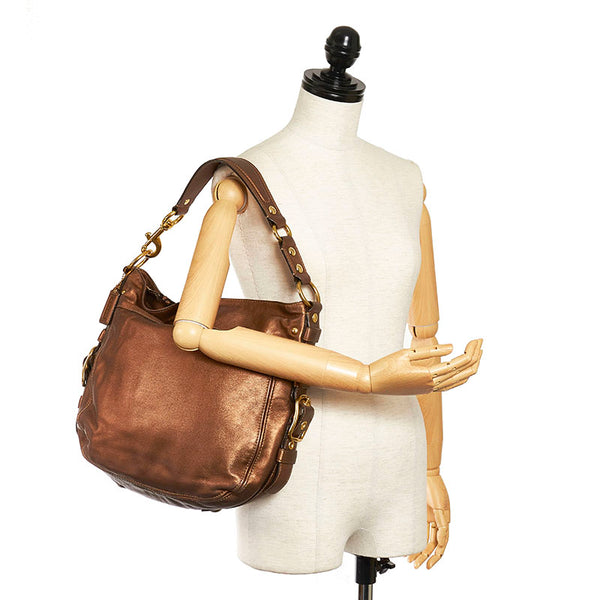 コーチ ワンショルダー 12669 メタリック ブラウン レザー レディース COACH 【中古】