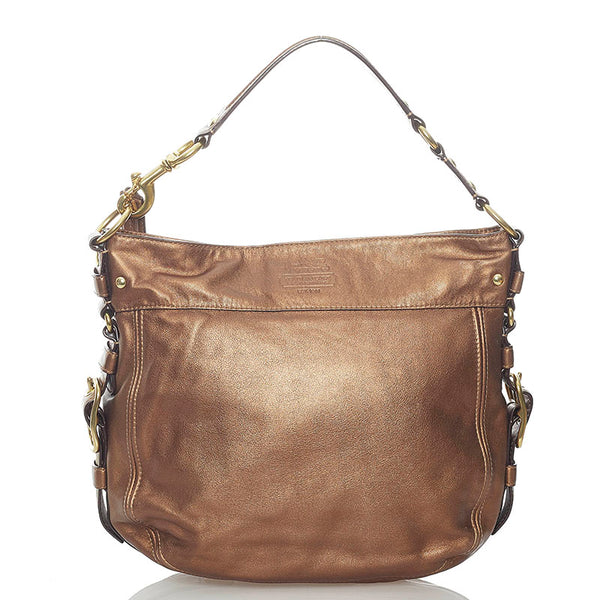 コーチ ワンショルダー 12669 メタリック ブラウン レザー レディース COACH 【中古】