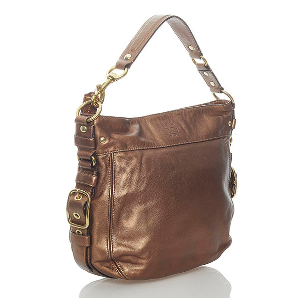 コーチ ワンショルダー 12669 メタリック ブラウン レザー レディース COACH 【中古】