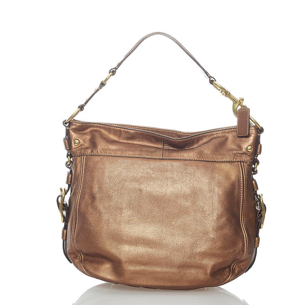 コーチ ワンショルダー 12669 メタリック ブラウン レザー レディース COACH 【中古】