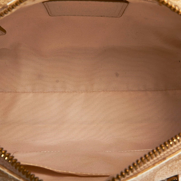 コーチ シグネチャー ハンドバッグ ショルダーバッグ 2WAY F34084 ベージュ ホワイト PVC レザー レディース COACH 【中古】