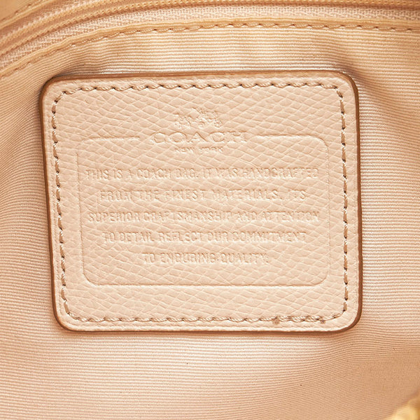コーチ シグネチャー ハンドバッグ ショルダーバッグ 2WAY F34084 ベージュ ホワイト PVC レザー レディース COACH 【中古】