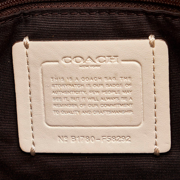 コーチ シグネチャー トートバッグ ショルダーバッグ F58292 ベージュ ホワイト PVC レザー レディース COACH 【中古】