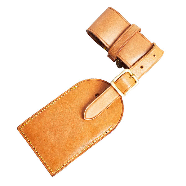 ルイ ヴィトン ポワニエ ネームタグ ベージュ ヌメ革 レディース LOUIS VUITTON 【中古】
