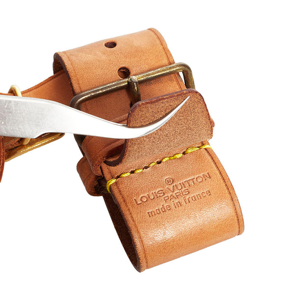 ルイ ヴィトン ポワニエ ネームタグ ベージュ ヌメ革 レディース LOUIS VUITTON 【中古】