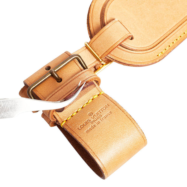 ルイ ヴィトン ポワニエ ネームタグ ベージュ ヌメ革 レディース LOUIS VUITTON 【中古】