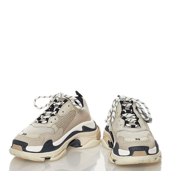 バレンシアガ トリプルS スニーカー グレー レザー ナイロン メンズ BALENCIAGA 【中古】
