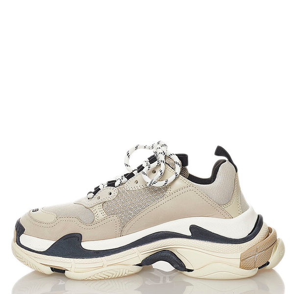 バレンシアガ トリプルS スニーカー グレー レザー ナイロン メンズ BALENCIAGA 【中古】