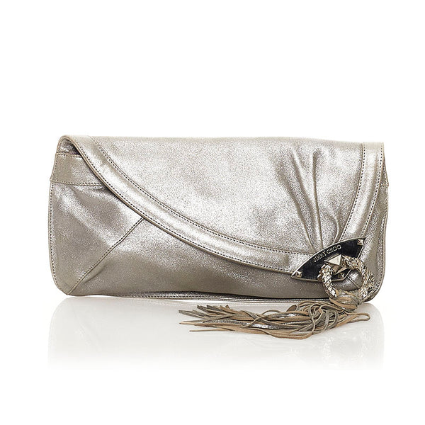 ジミーチュウ クラッチバッグ シルバー レザー レディース JIMMY CHOO 【中古】