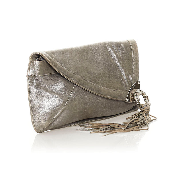 ジミーチュウ クラッチバッグ シルバー レザー レディース JIMMY CHOO 【中古】