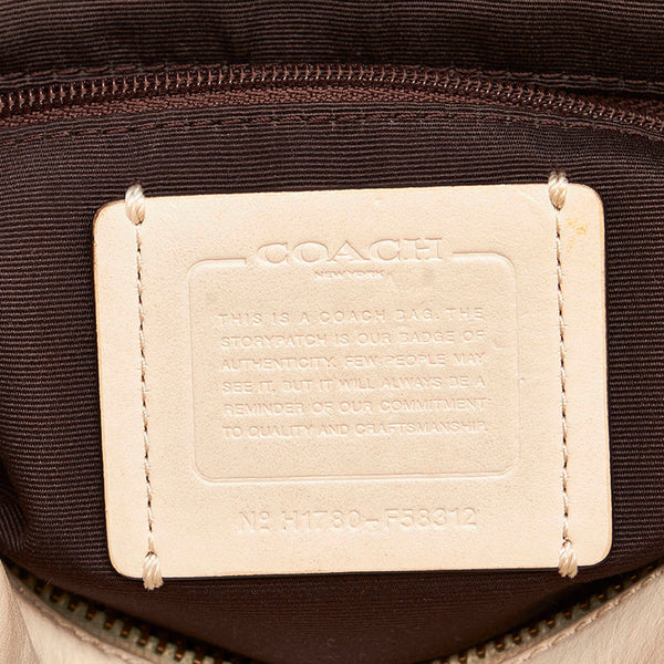 コーチ シグネチャー ハンドバッグ ショルダーバッグ 2WAY F58312 ベージュ ホワイト PVC レザー レディース COACH 【中古】