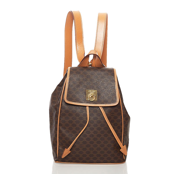 セリーヌ マカダム リュック・デイパック ブラウン PVC レザー レディース CELINE 【中古】