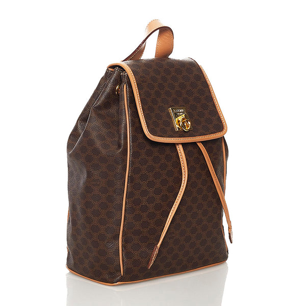 セリーヌ マカダム リュック・デイパック ブラウン PVC レザー レディース CELINE 【中古】