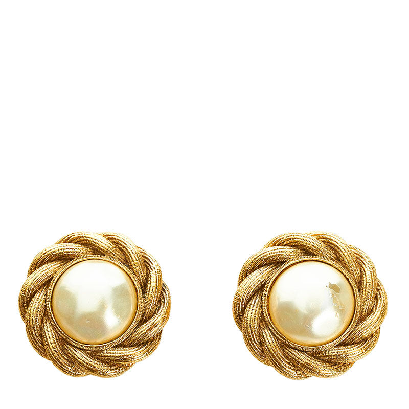 シャネル イヤリング ゴールド メッキ フェイクパール レディース CHANEL 【中古】