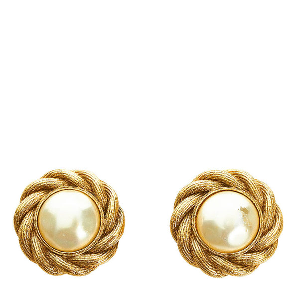 シャネル イヤリング ゴールド メッキ フェイクパール レディース CHANEL 【中古】
