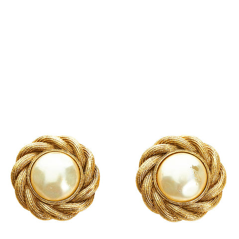 シャネル イヤリング ゴールド メッキ フェイクパール レディース CHANEL 【中古】