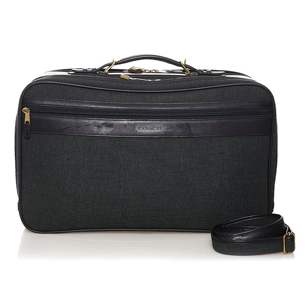 コーチ ボストンバッグ ショルダーバッグ 2WAY ダークグリーン レザー キャンバス メンズ COACH 【中古】