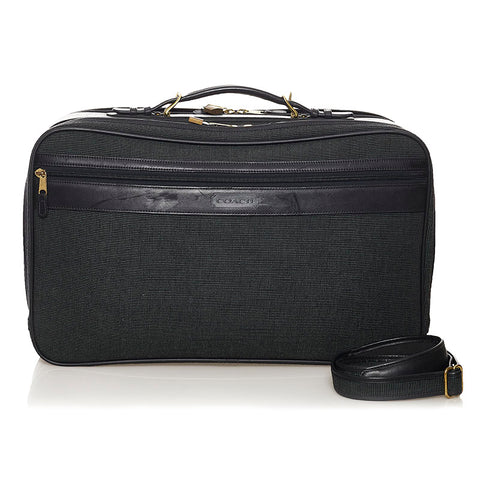 コーチ ボストンバッグ ショルダーバッグ 2WAY ダークグリーン レザー キャンバス メンズ COACH 【中古】